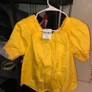 Woven Top Off Shoulder